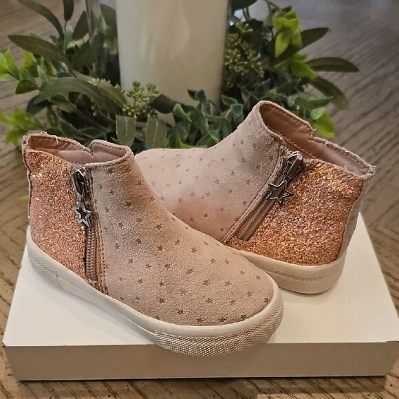 Glitter Star Zip Up Boots Size 8 - Picture 1 of 9